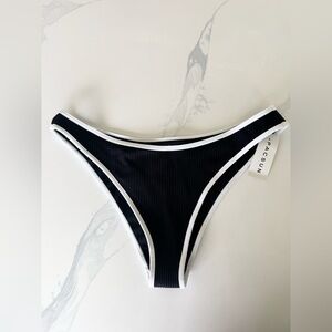 PacSun NWT Black Bikini Bottom with White Trim Size L